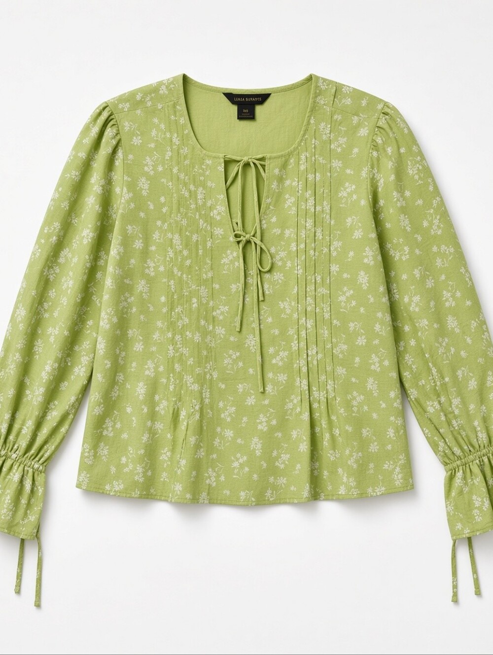 NWT Counterparts Peasent Lime Green Floral Babydoll Cottagecore Top Size XL